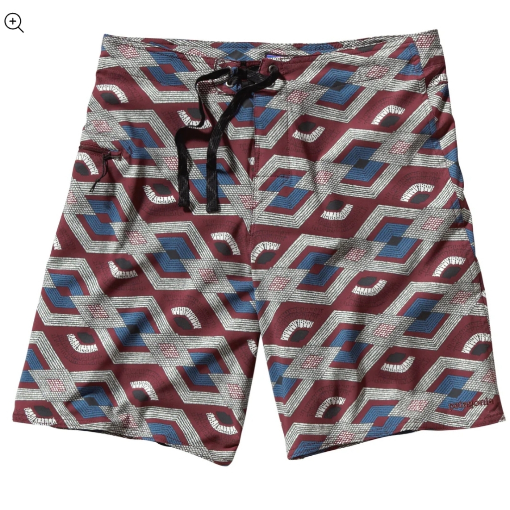 Patagonia Men's Stretch Planing Board Shorts Diamond Pattern Size 33